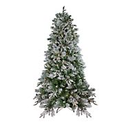 Northlight 7.5' Pre-lit Flocked Rosemary Emerald Angel Pine Artificial Christmas Tree