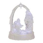 Northlight 7&quot; Lighted Musical Icy Crystal Nativity Scene