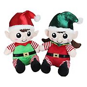 Northlight 13&quot; Sitting Boy and Girl Christmas Elves