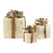 Northlight 3-Pc 10&quot; Lighted Christmas Gift Boxes
