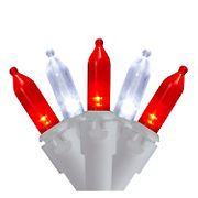 Northlight 33' 100-Ct. String Christmas Lights - Red and Pure White with White Wire