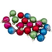 Northlight 1.25&quot; 20-Pc. Glass Christmas Ball Ornaments and Tree Topper