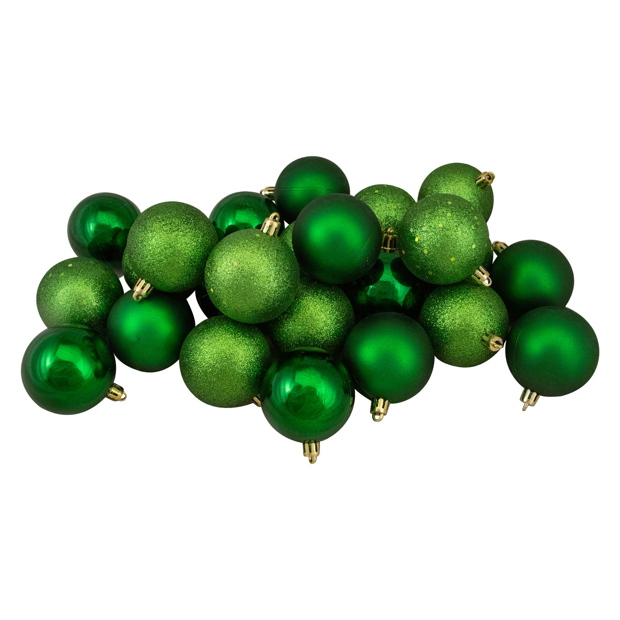 Northlight 2.5&quot; 24-Pc. Green Shatterproof Ball Christmas Ornaments