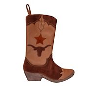 Northlight 18.5&quot; Beige and Brown Corduroy Cowboy Boot Christmas Stocking