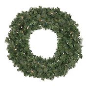 Northlight Pre-Lit Battery Operated Canadian Pine Artificial Christmas Wreath - 24&quot; Clear Lights