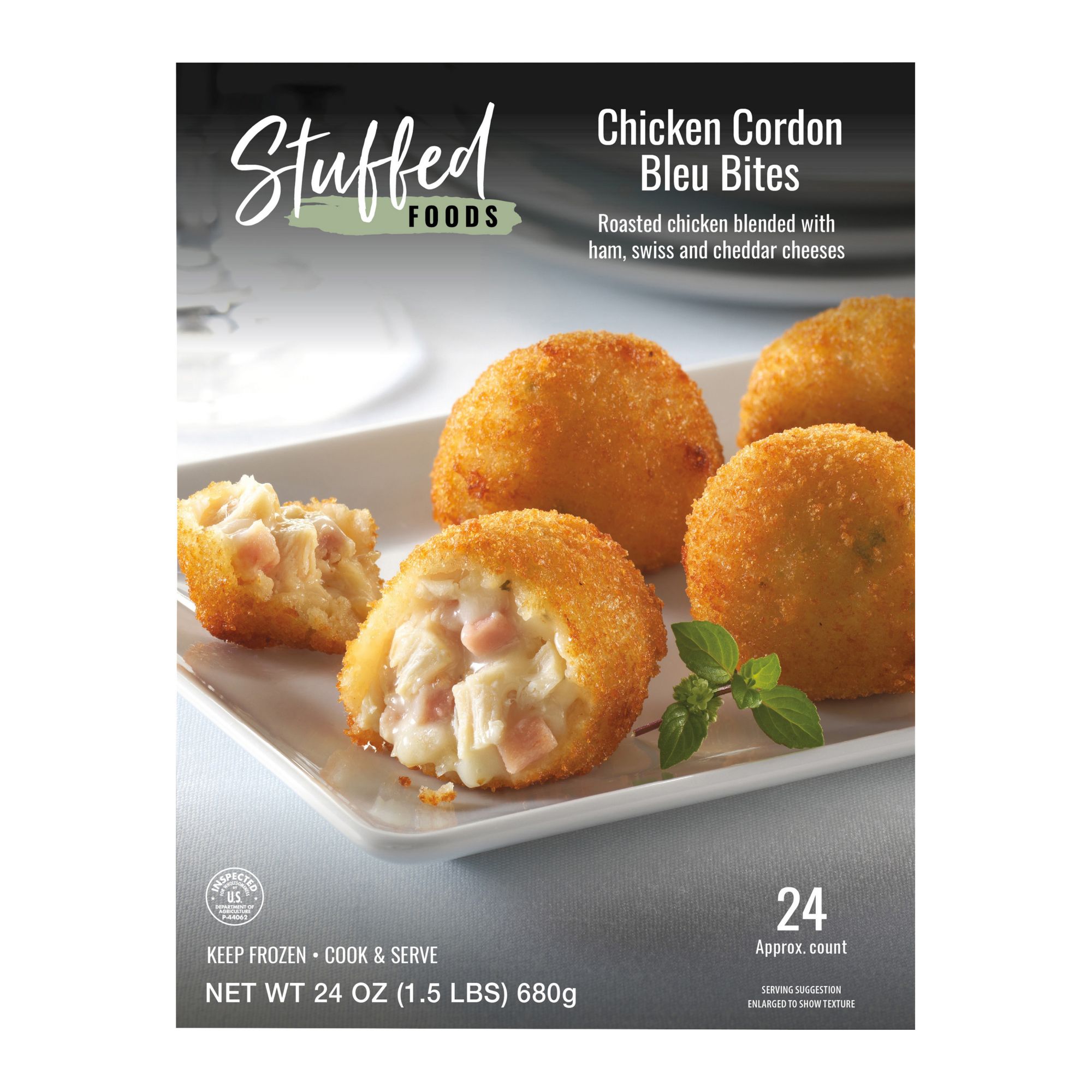 Stuffed Foods Chicken Cordon Bleu Bites, 24 oz.