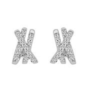 .25 ct. t.w. Diamond Huggie 3-Row Earrings in 14k White Gold