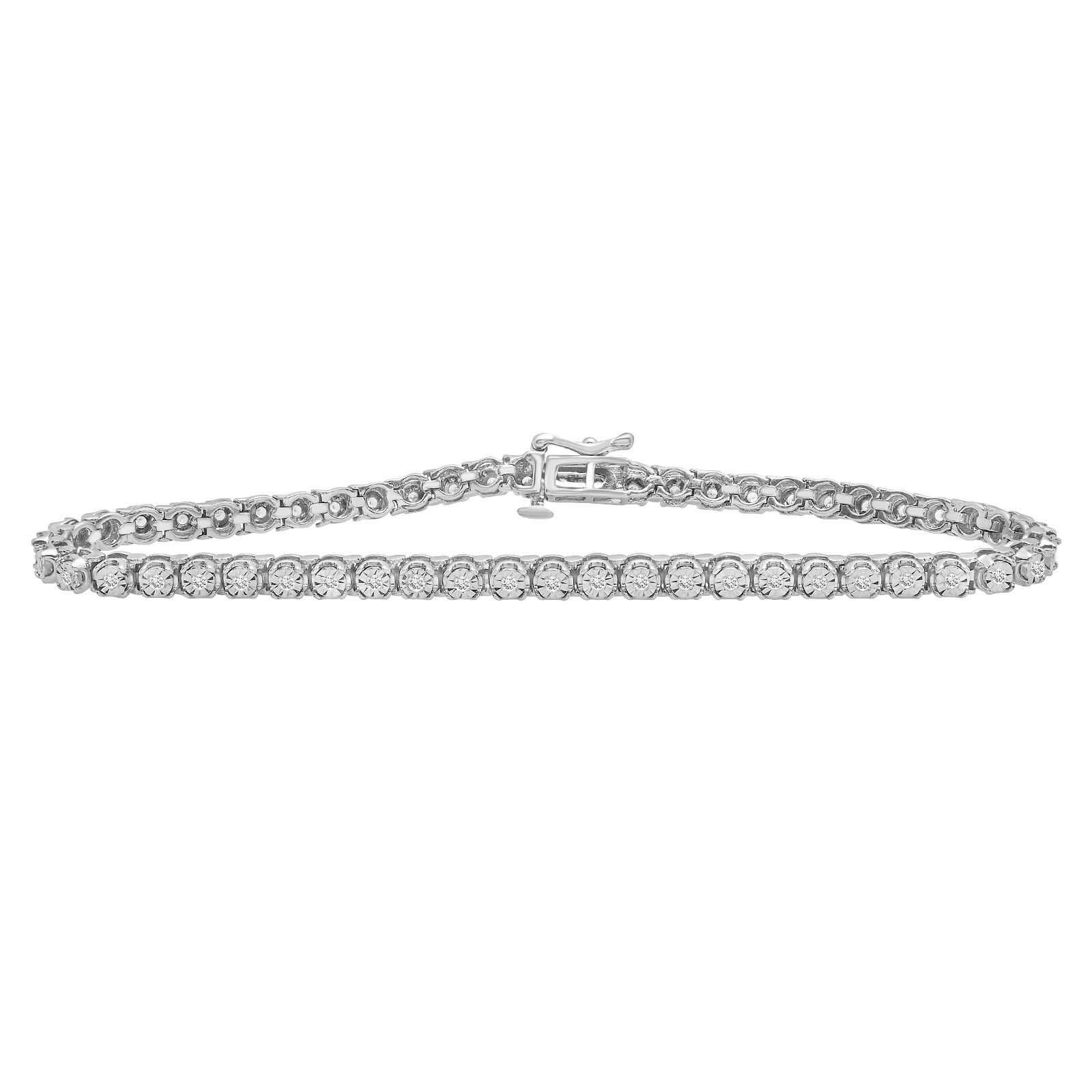 .50 ct. t.w. Diamond Miracle Plate Link Bracelet in Sterling Silver