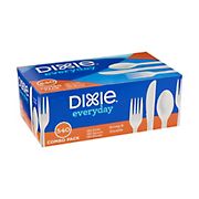 Dixie Medium-Weight Combo Pack with Plastic Forks, Knives and Spoons, 540 Pieces per Pack - White
