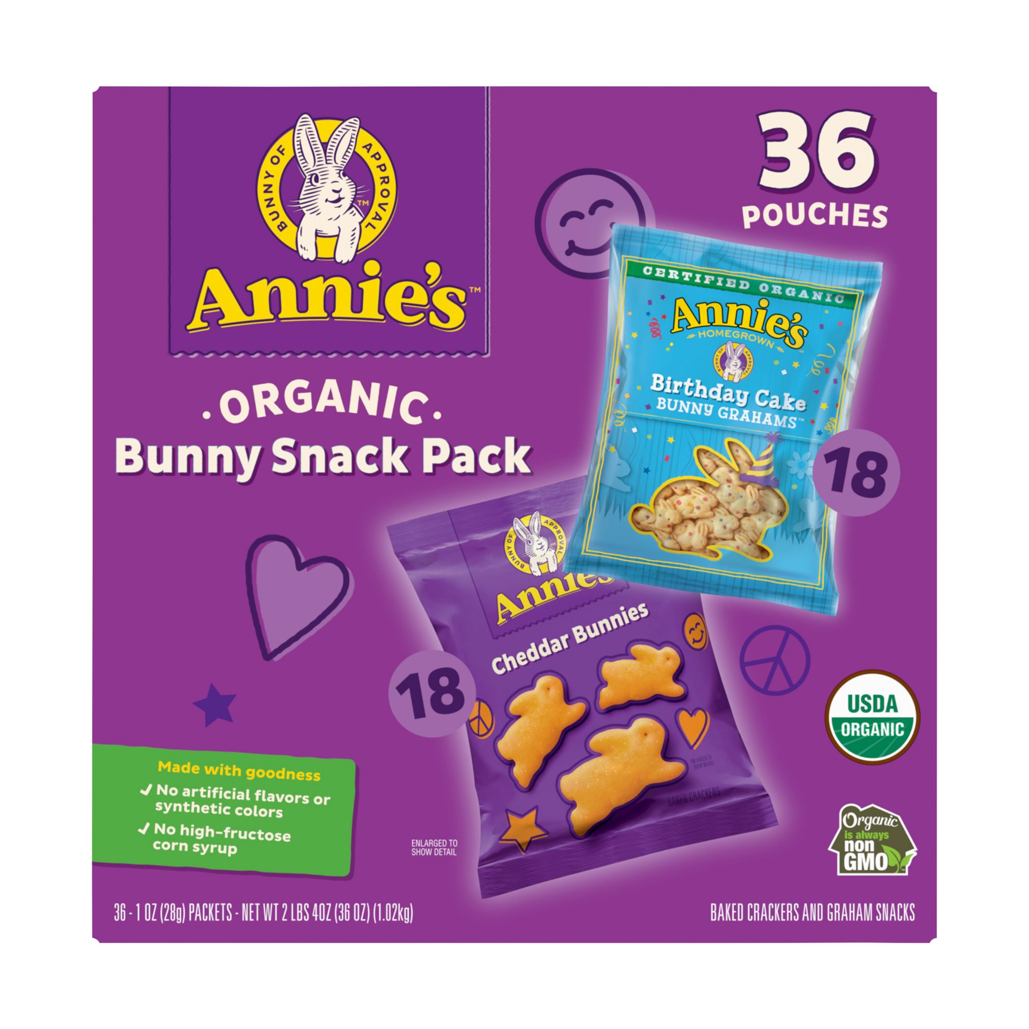 Annie's Organic Bunny Snack Pack, 36 pk. | BJ's Wholesale Club