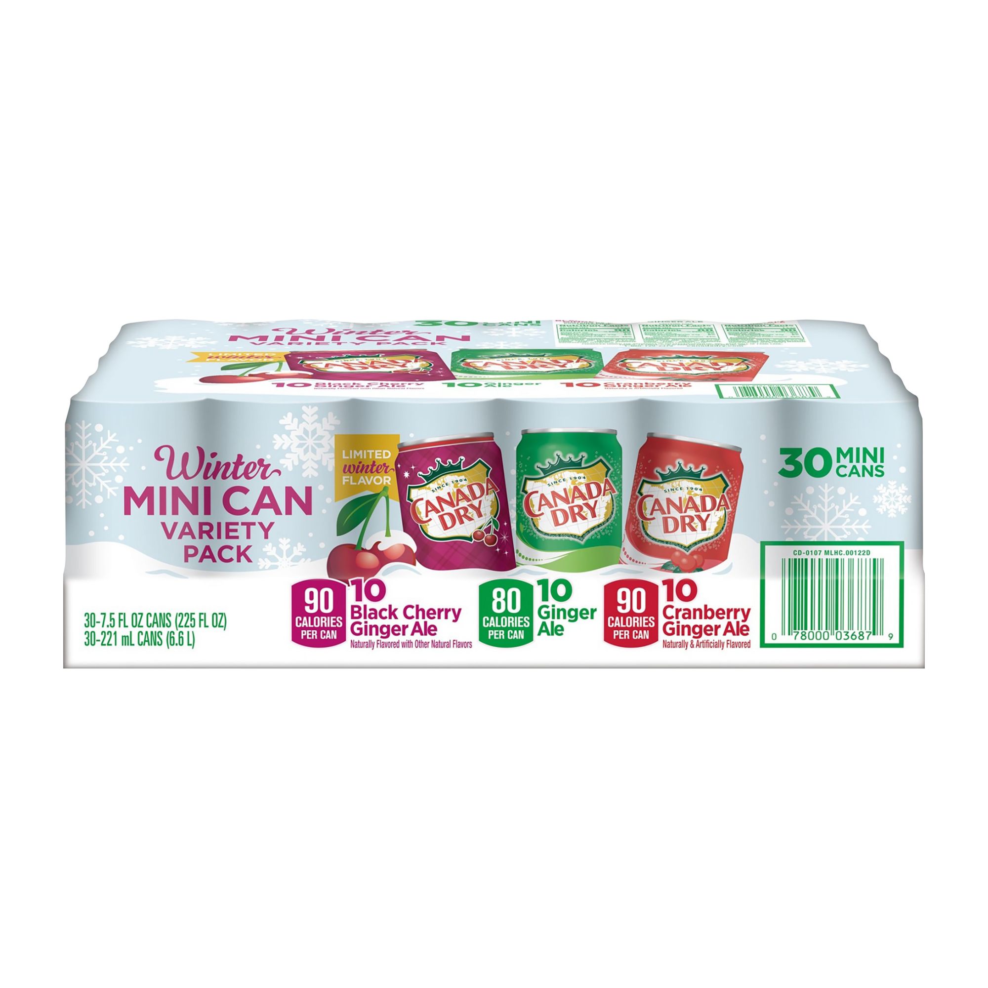  Murai - Canada Dry Cranberry Ginger Ale, (6 Pack) 12Fl.oz  Holiday Drink Mixer Bundle, Great for The Home & Office Fridge Restock