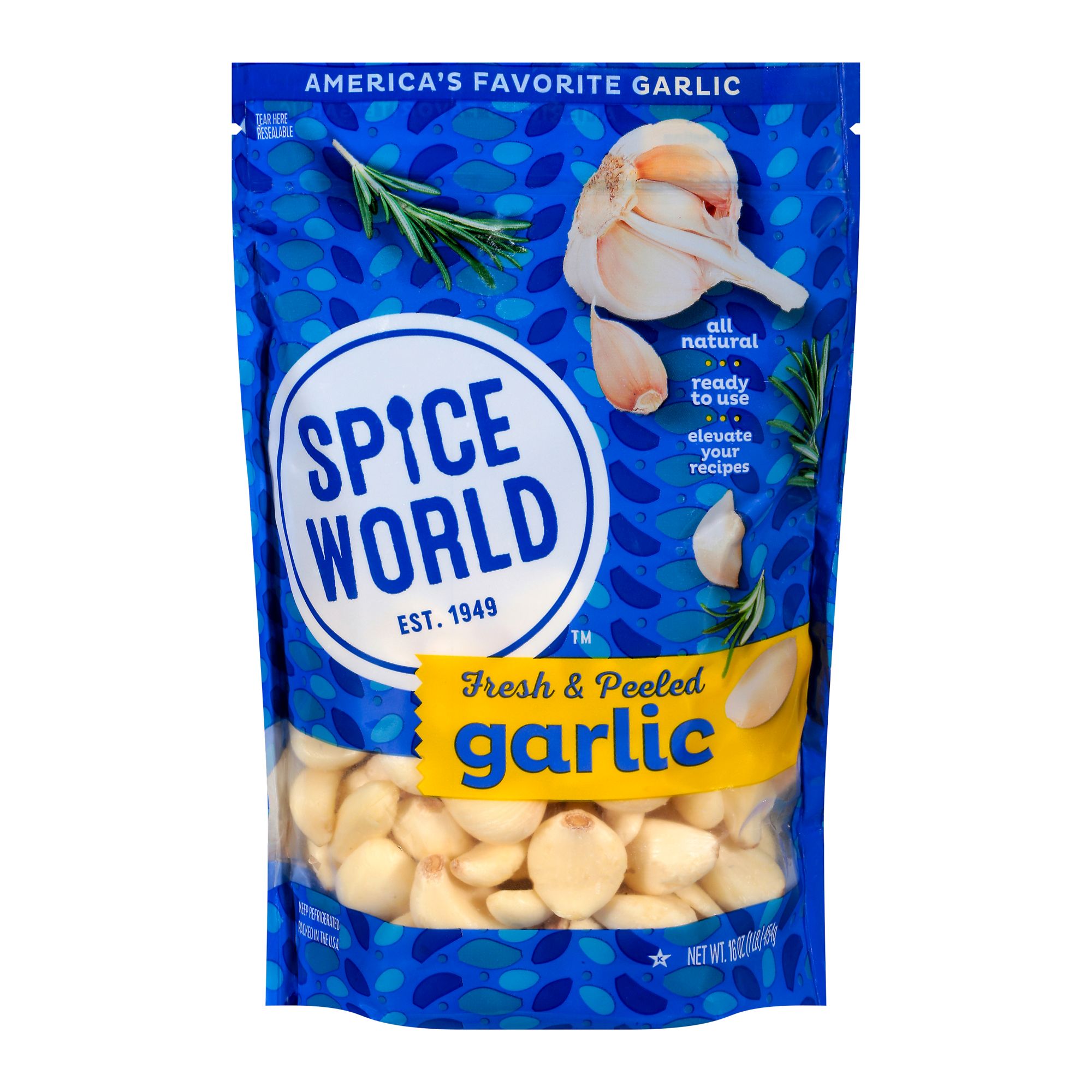 Spice World Fresh Peeled Garlic Cloves, 1 lb.