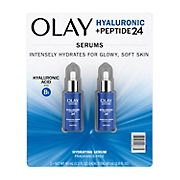 Olay Hyaluronic + Peptide 24 Serum, Fragrance Free, 2 pk./1.3 oz.