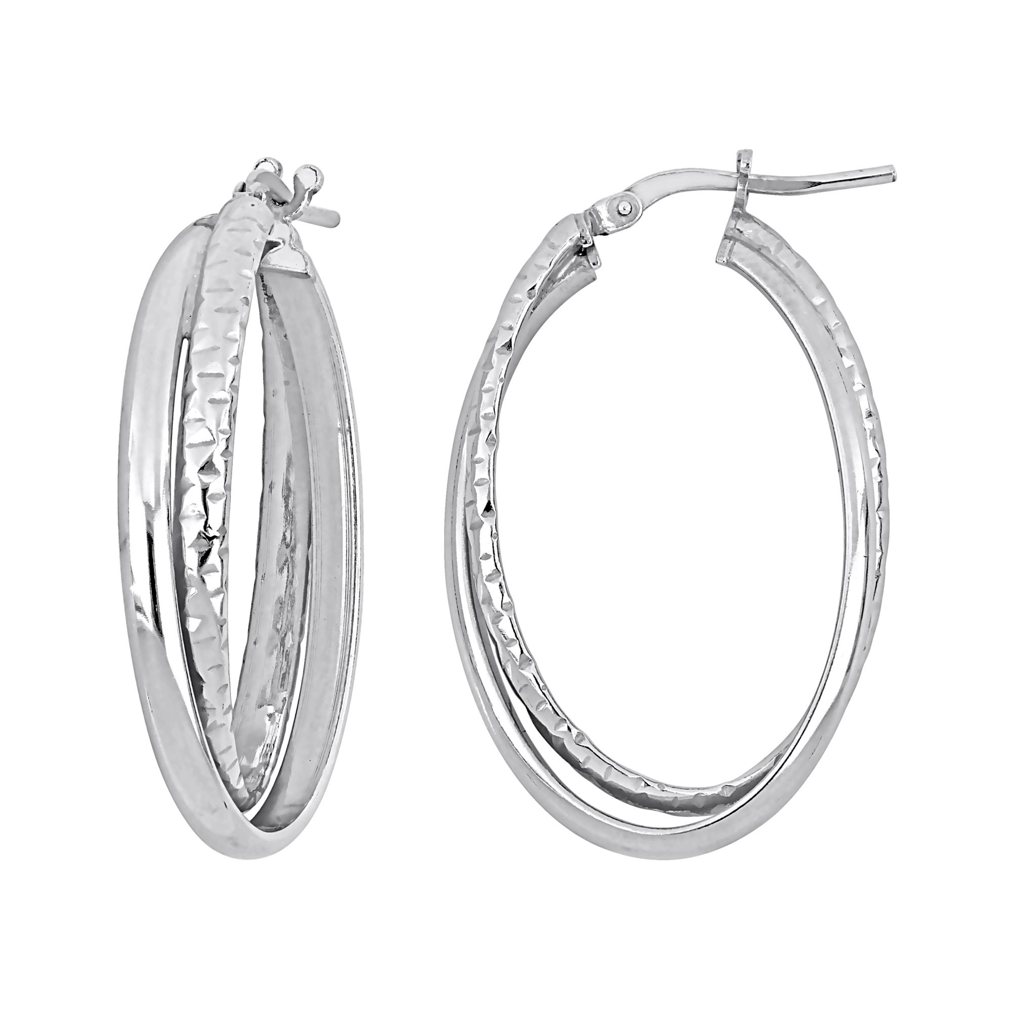 35mm Entwined Hoop Earrings in Sterling Silver