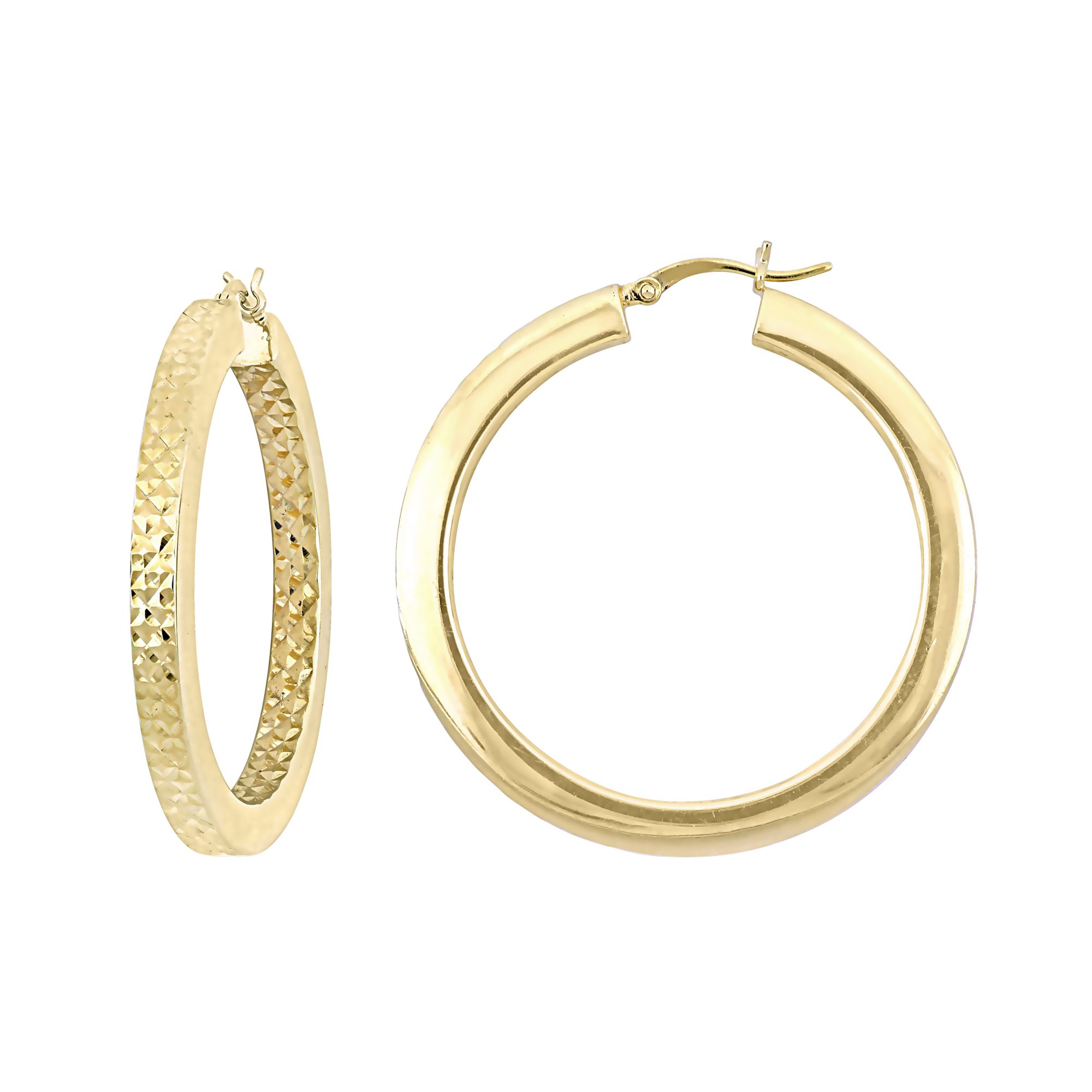 40mm Hoop Earrrings in Yellow Plated Sterling Silver