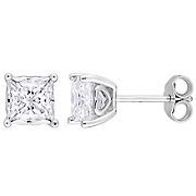 2.50 ct. t.g.w. Moissanite Square Stud Earrings in Sterling Silver