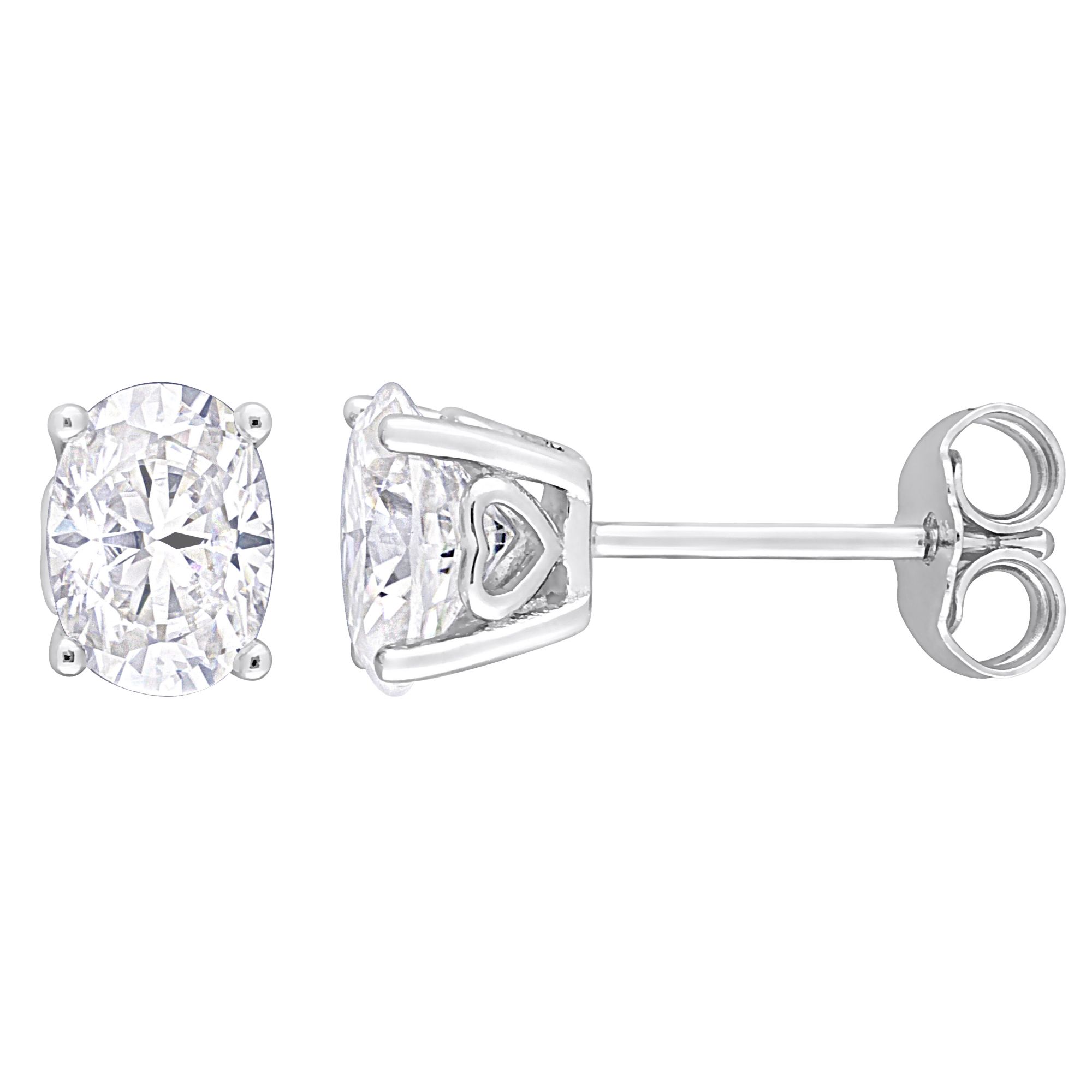 Lab-Created Moissanite Stud Earrings (2 Ct. t.w.) in Sterling Silver - Moissanite