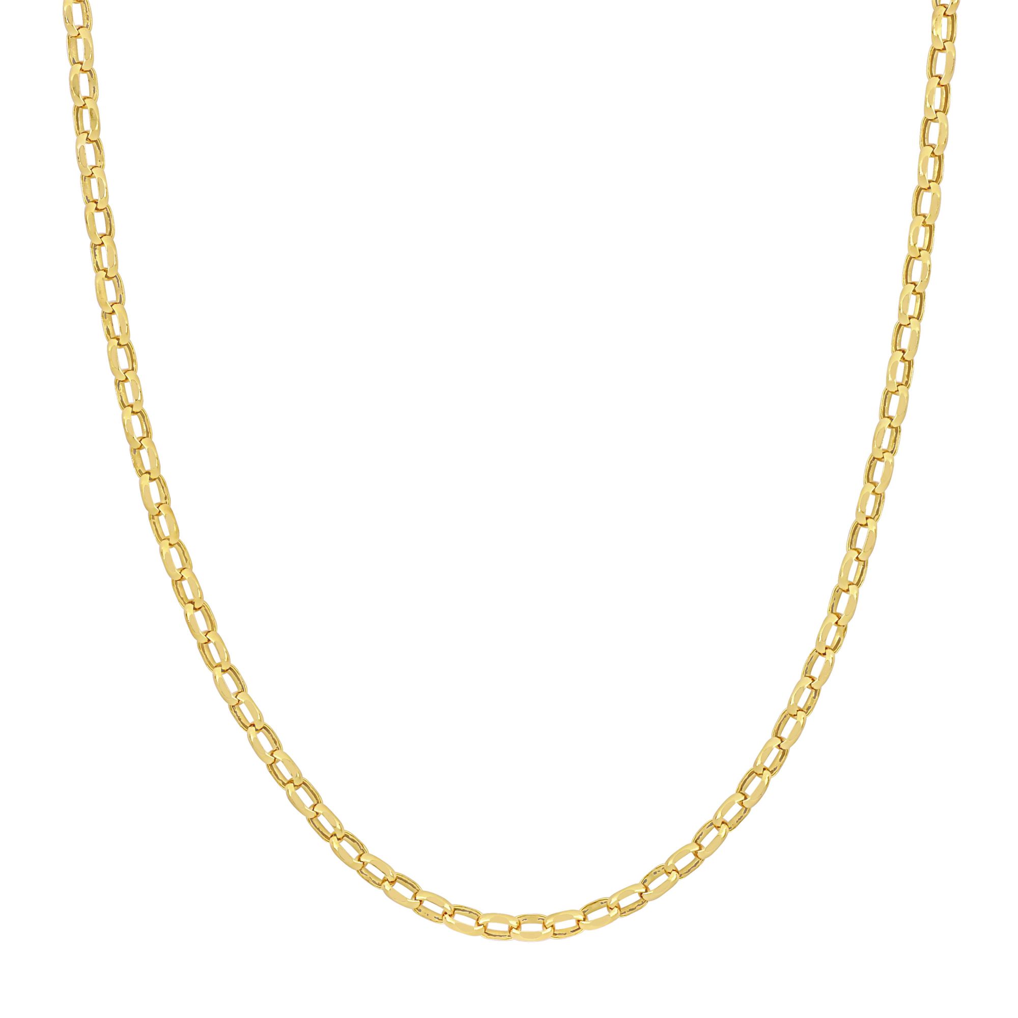 2.2mm Oval Diamond Cut Rolo Chain Necklace in 10k Yellow Gold, 20&quot;