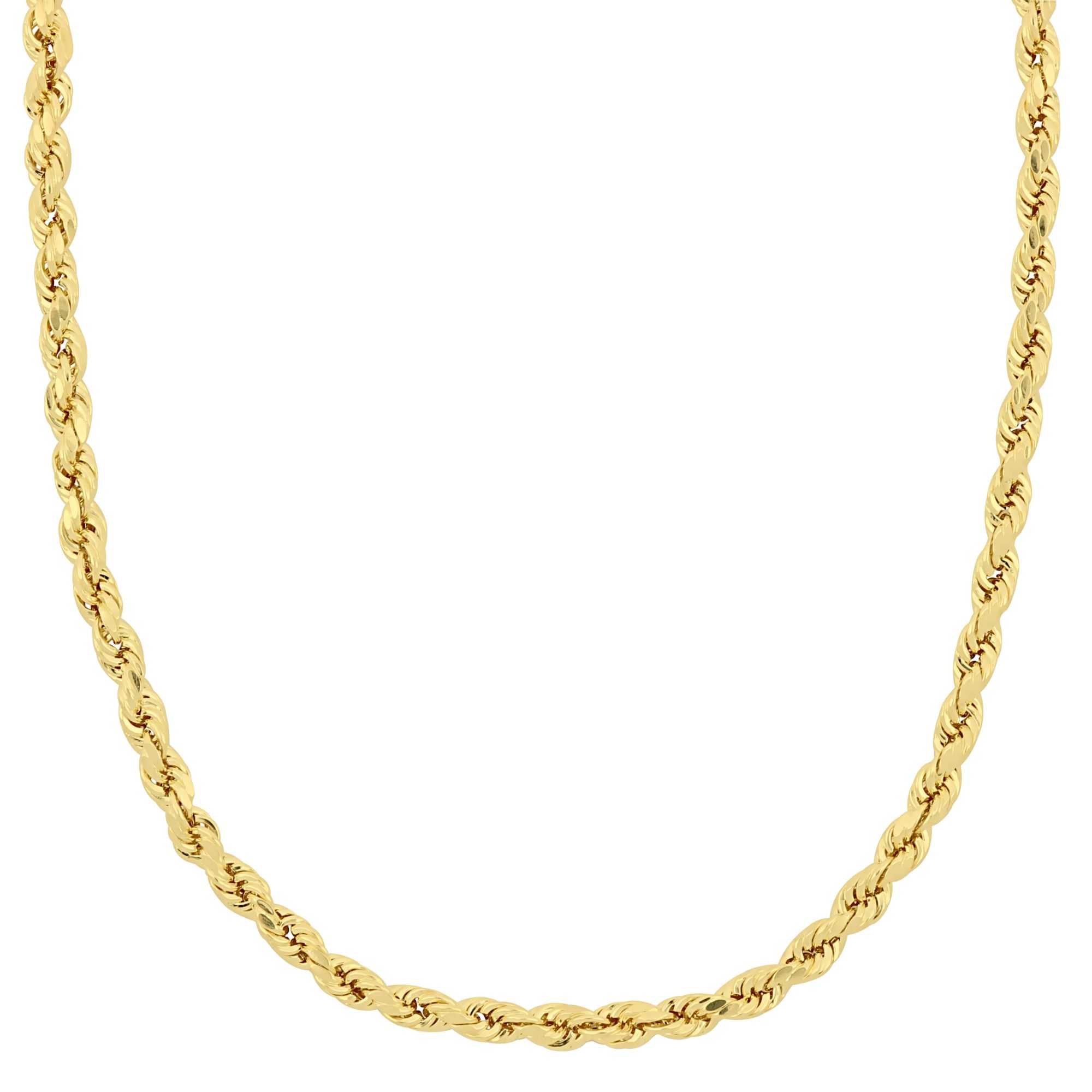 3mm Rope Chain Necklace in 10k Yellow Gold, 18&quot;