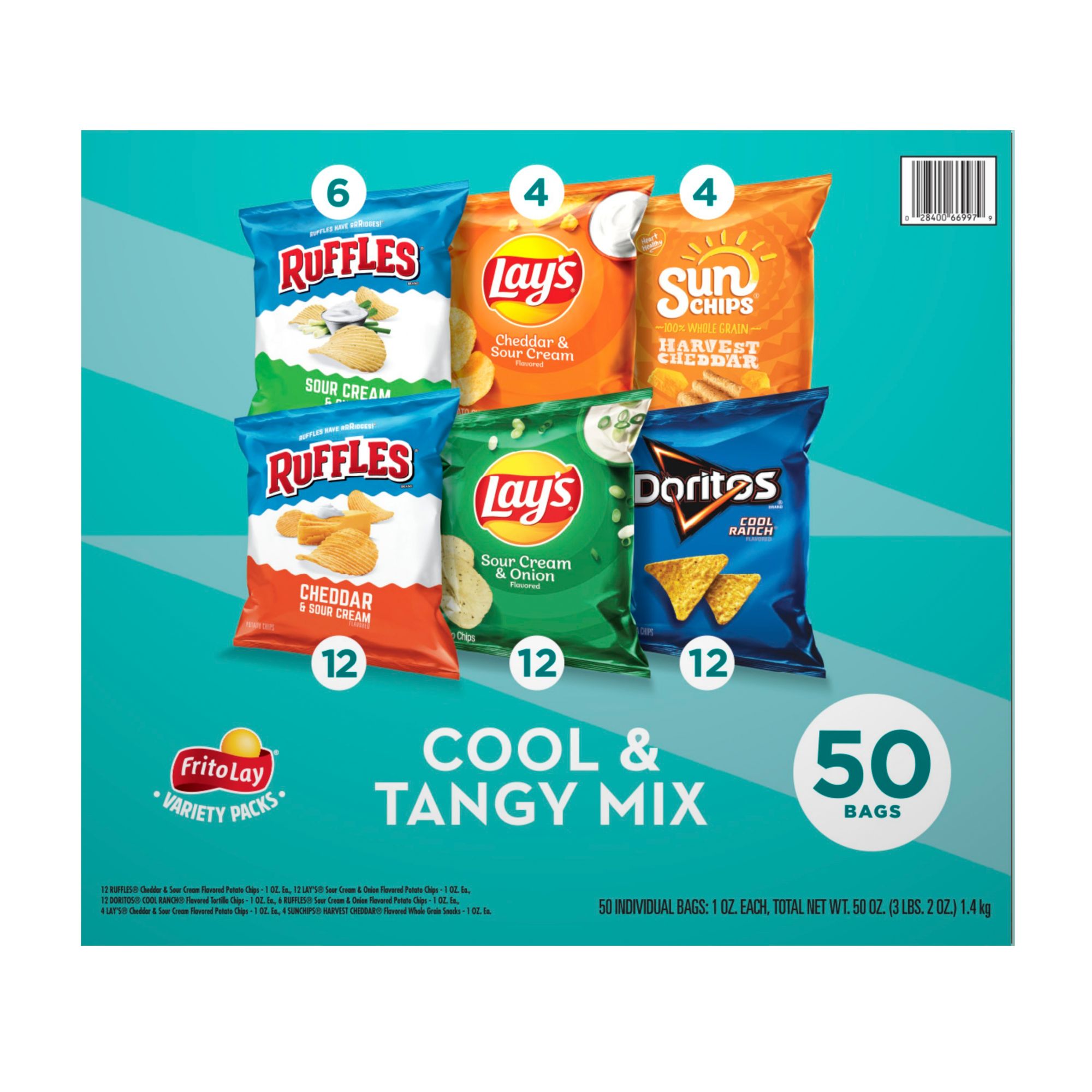 Frito Lay Variety Pack of Snacks and Chips, Classic Mix, 50 ct