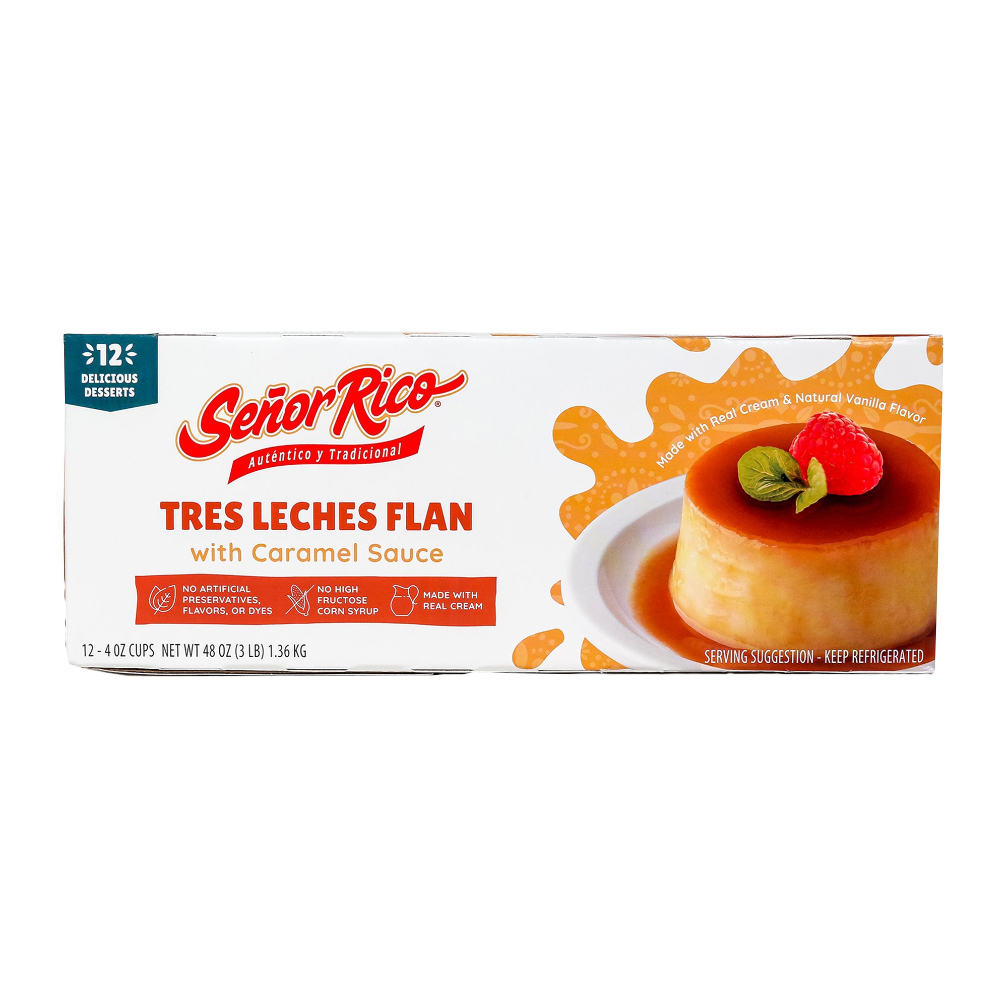 Senor Rico Tres Leche Flan, 12 pk./4 oz.