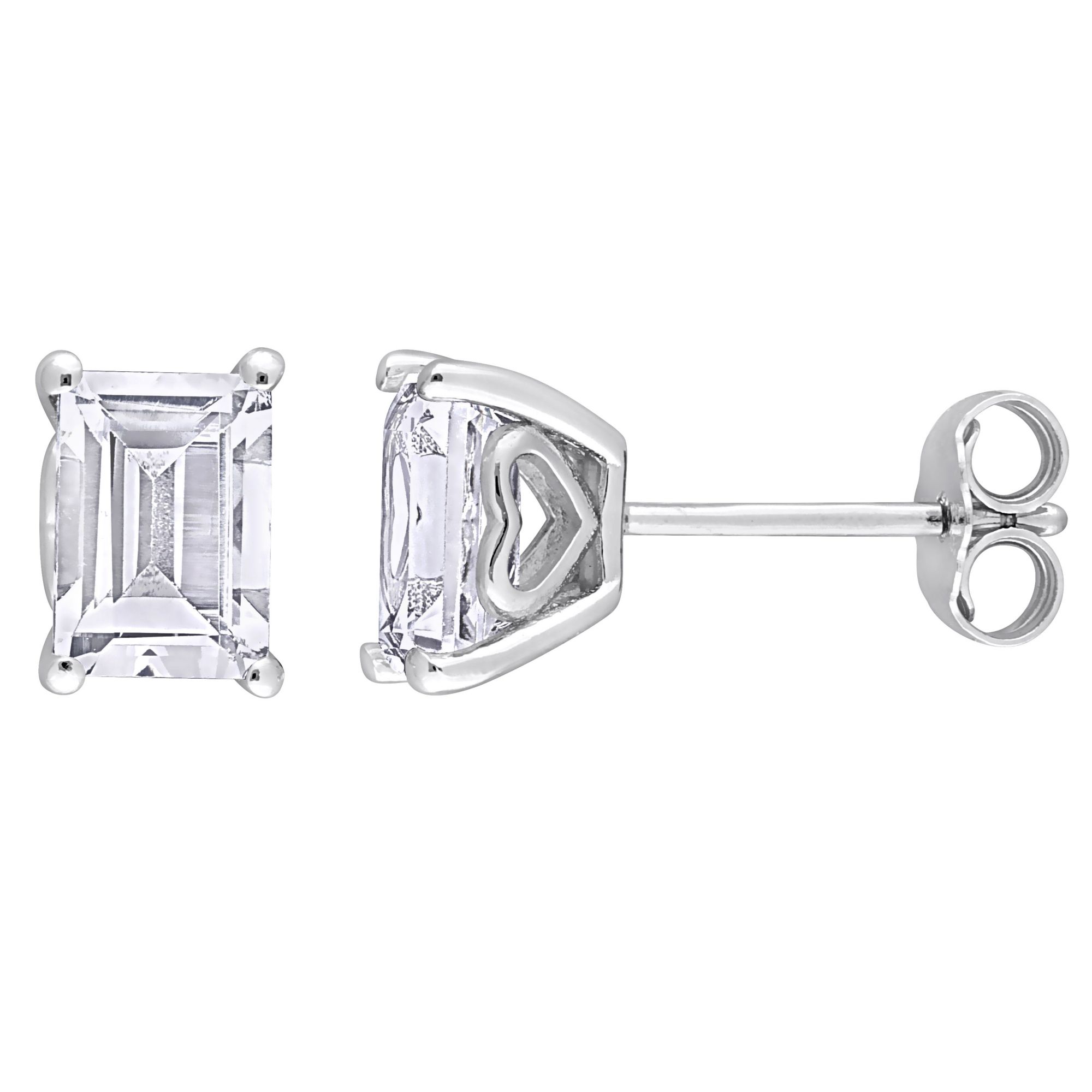 2.50 ct. t.g.w. Octagon White Topaz Stud Earrings in Sterling Silver