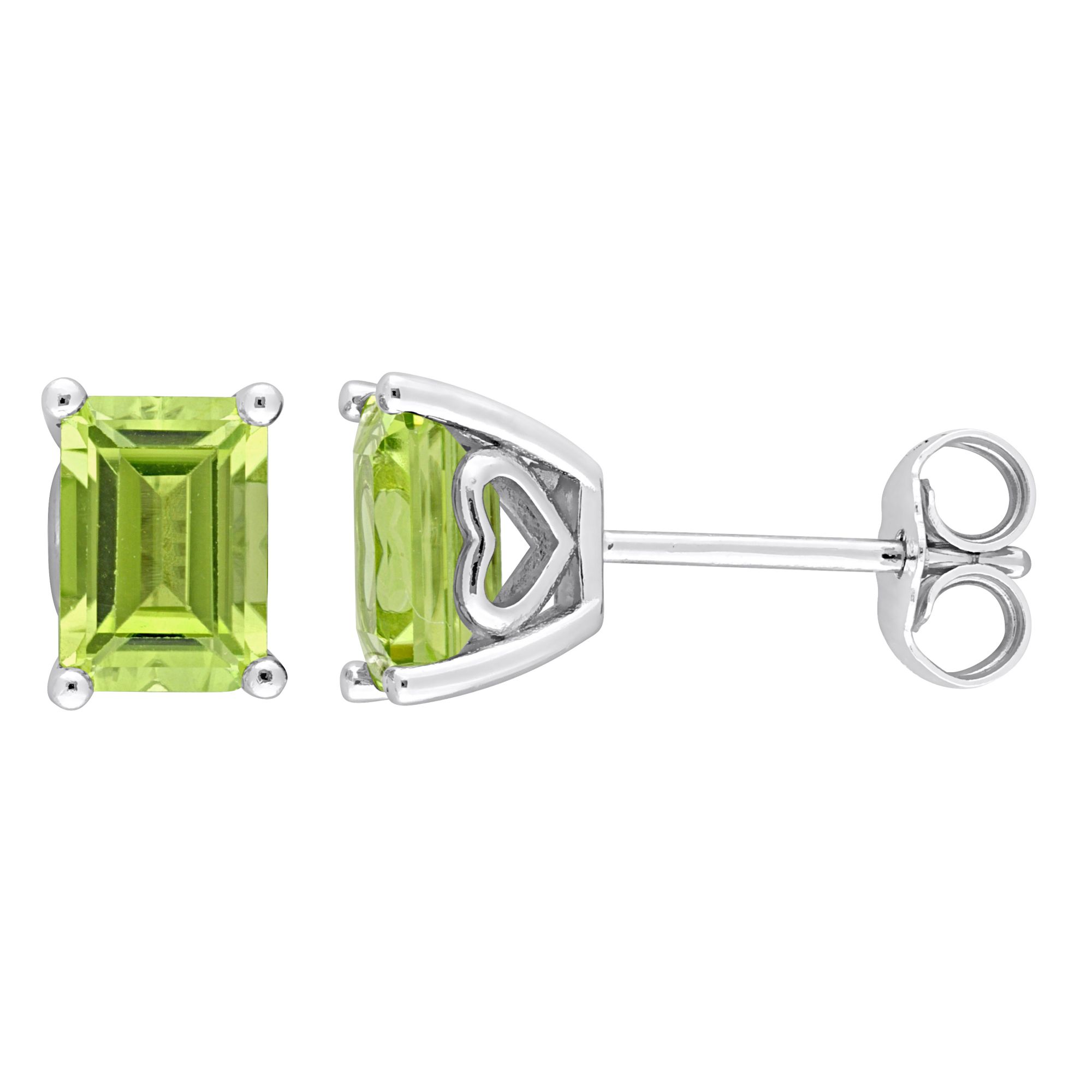 Peridot stud earrings silver discount