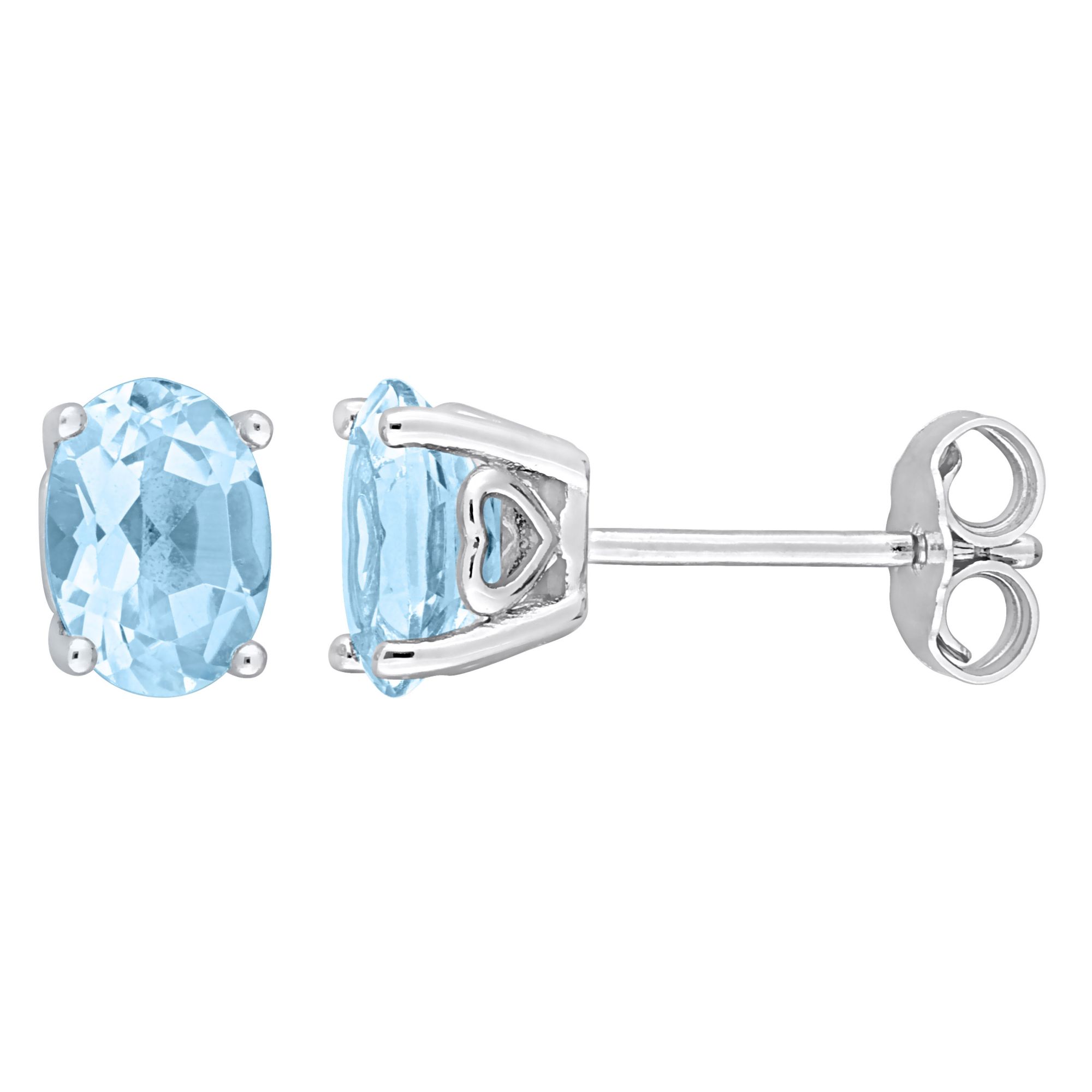 1.88 ct. t.g.w. Oval Sky Blue Topaz Stud Earrings in Sterling Silver