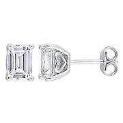 3.20 ct. t.g.w. Octagon Created White Sapphire Stud Earrings in Sterling Silver