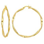 47mm Twisted Hoop Earrings in 10k Yellow Gold
