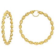 74mm Twisted Hoop Earrings in 14k Yellow Gold
