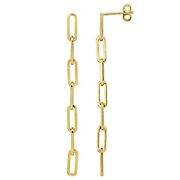 Paperclip Link Drop Earrings in 14k Yellow Gold
