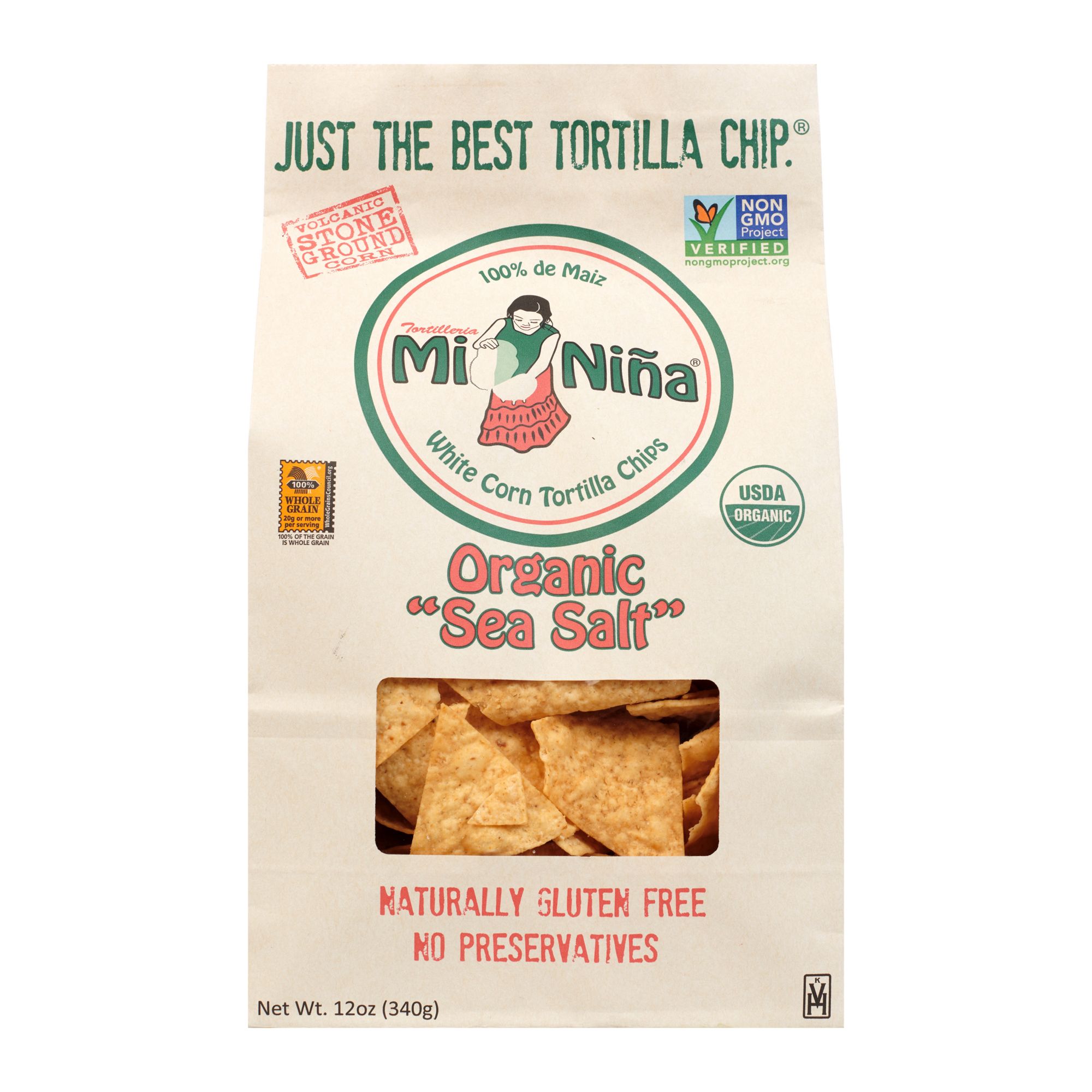 Mi Nina Organic Sea Salt Tortilla Chips, 12 oz.