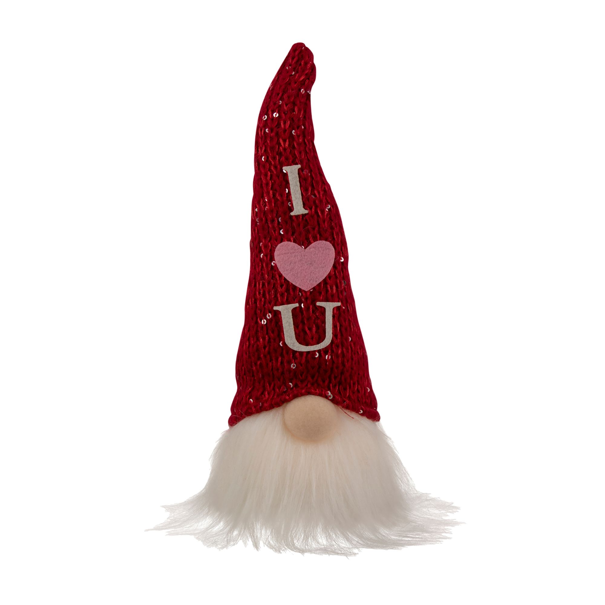Northlight 11.5&quot; Red Knit 'I Love You' Hat Valentine's Day Gnome