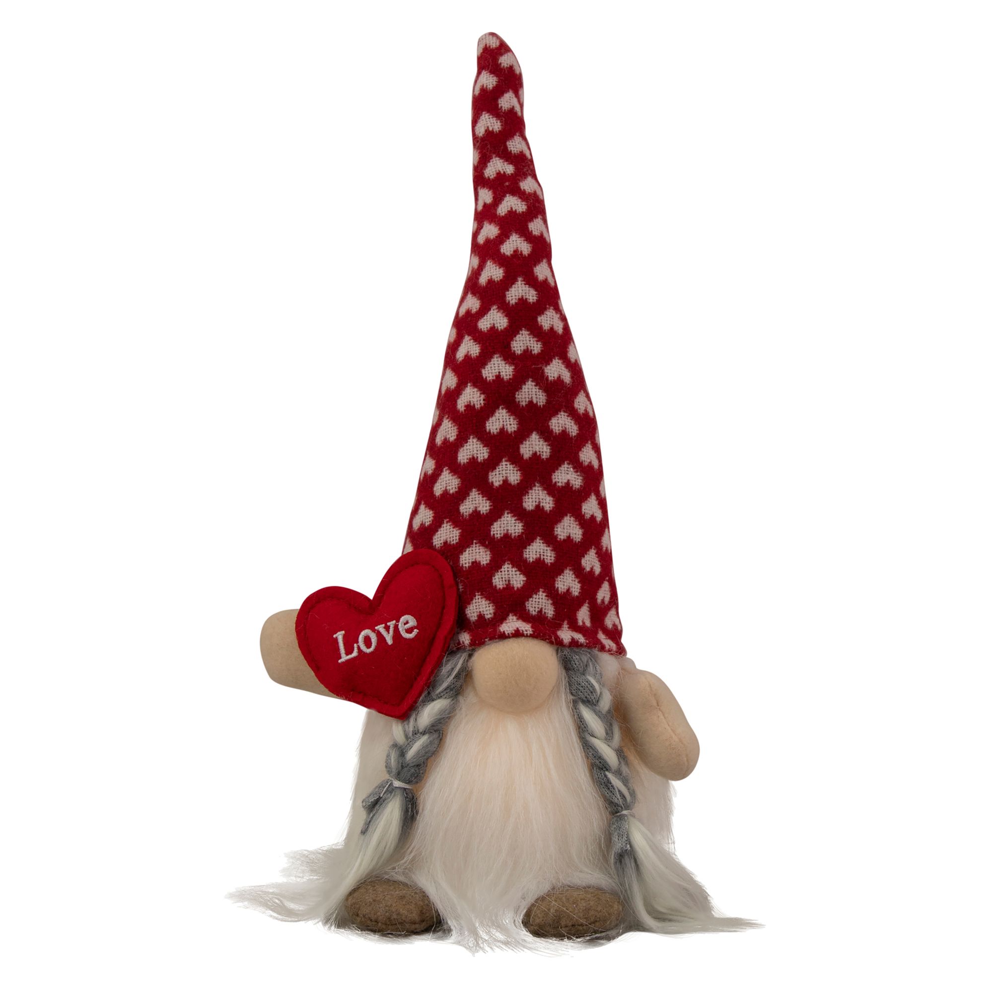 Northlight 13&quot; Lighted Girl Valentine's Day Gnome with Love Heart
