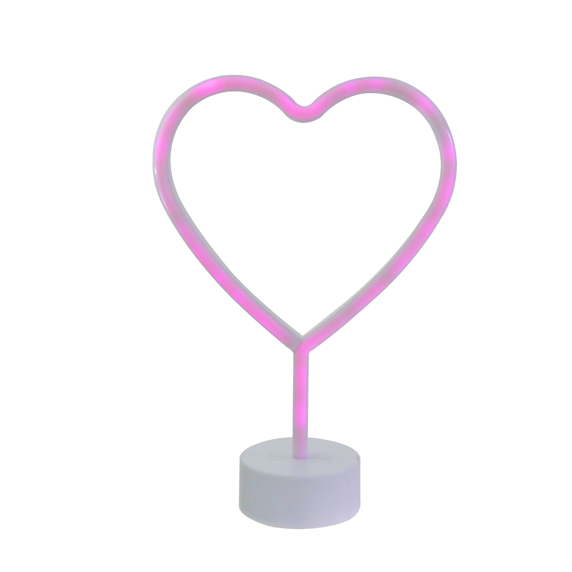 Northlight 11.5&quot; Pink Heart LED Neon Style Valentine's Day Table Sign