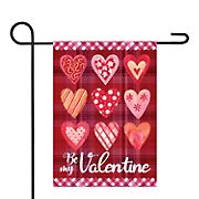 Northlight Be My Valentine Plaid and Heart Garden Flag, 12.5&quot; x 18&quot;