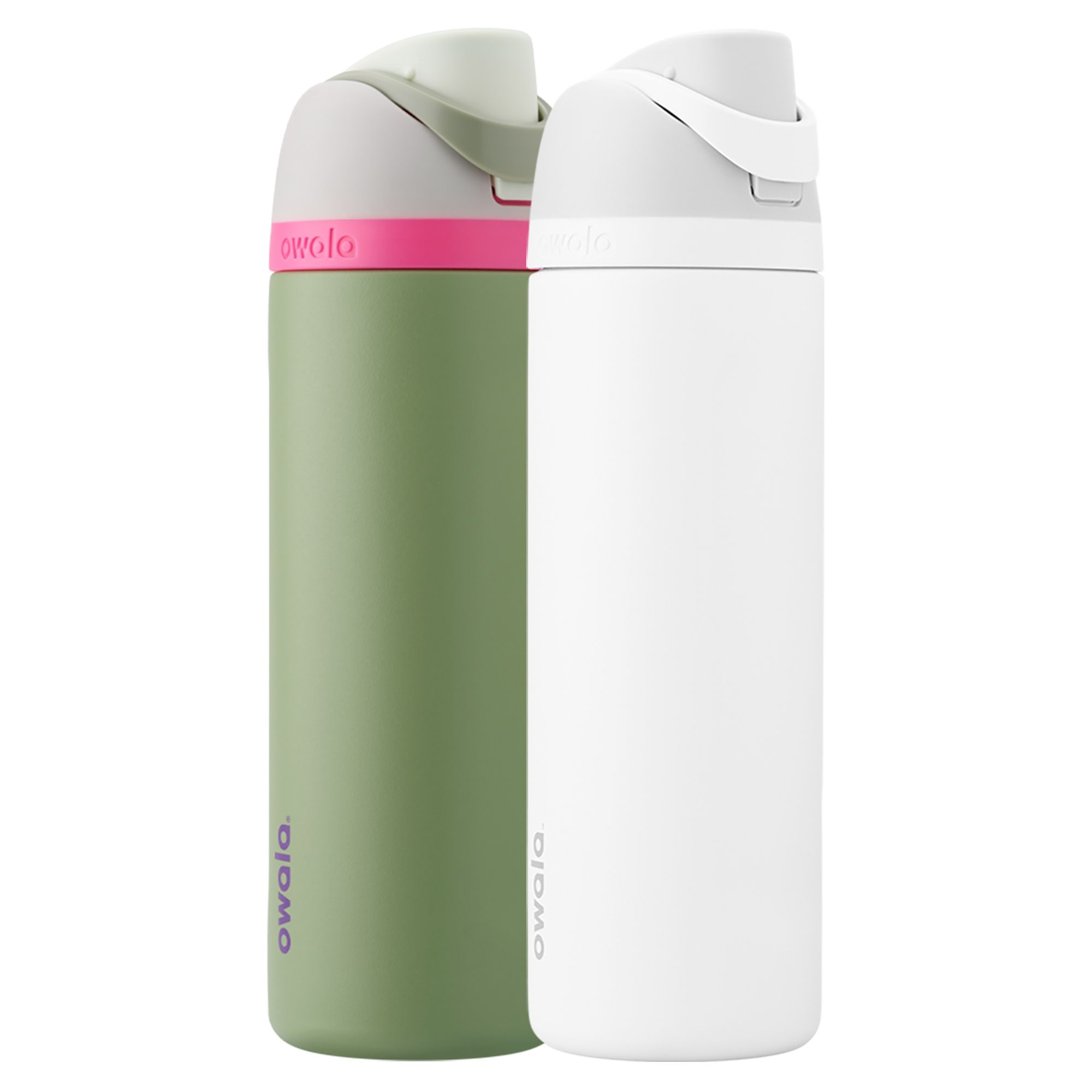 Owala FreeSip 24-oz. Stainless Steel Water Bottle, 2 pk. - Green and White