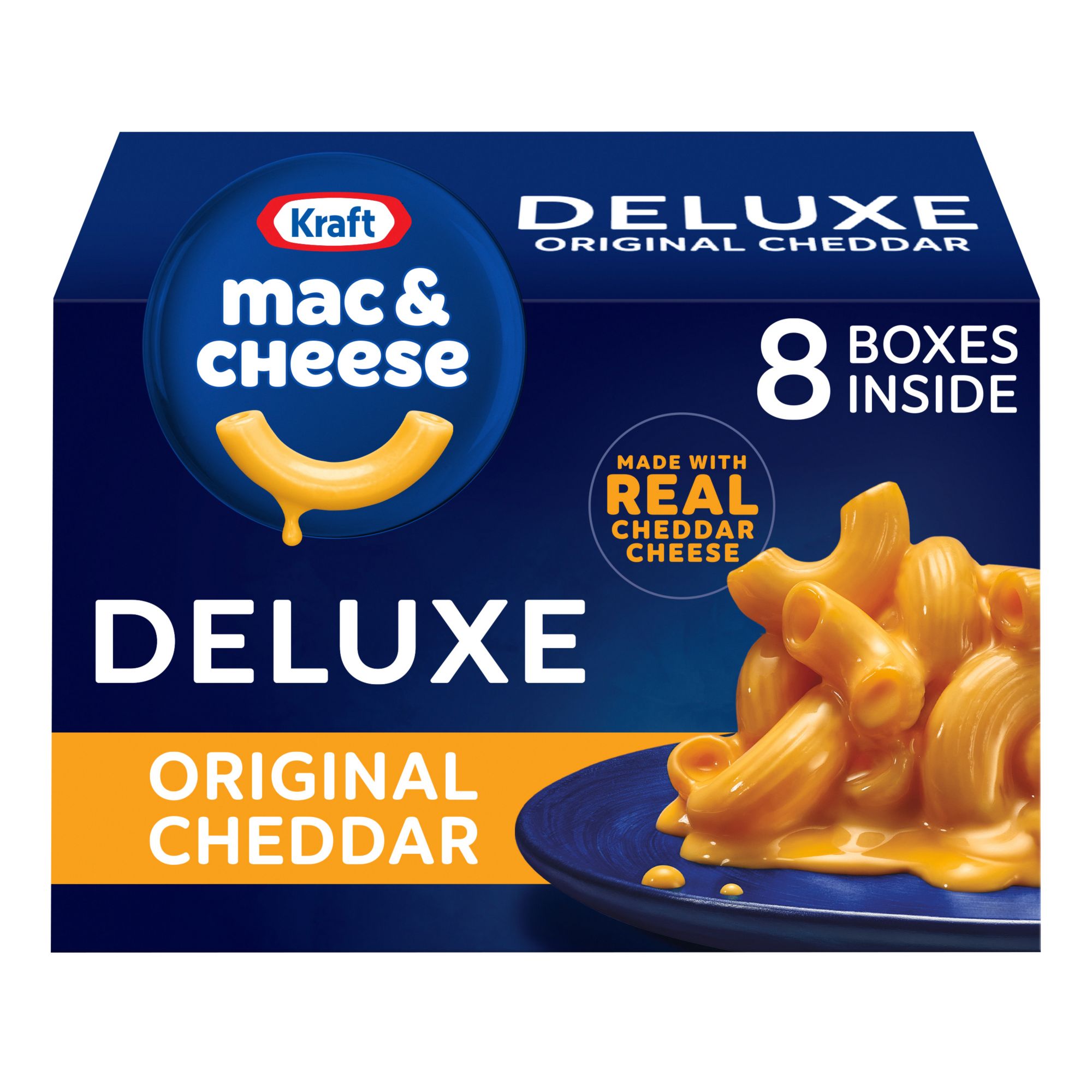 Kraft Deluxe Original Cheddar Macaroni & Cheese Dinner, 8 pk