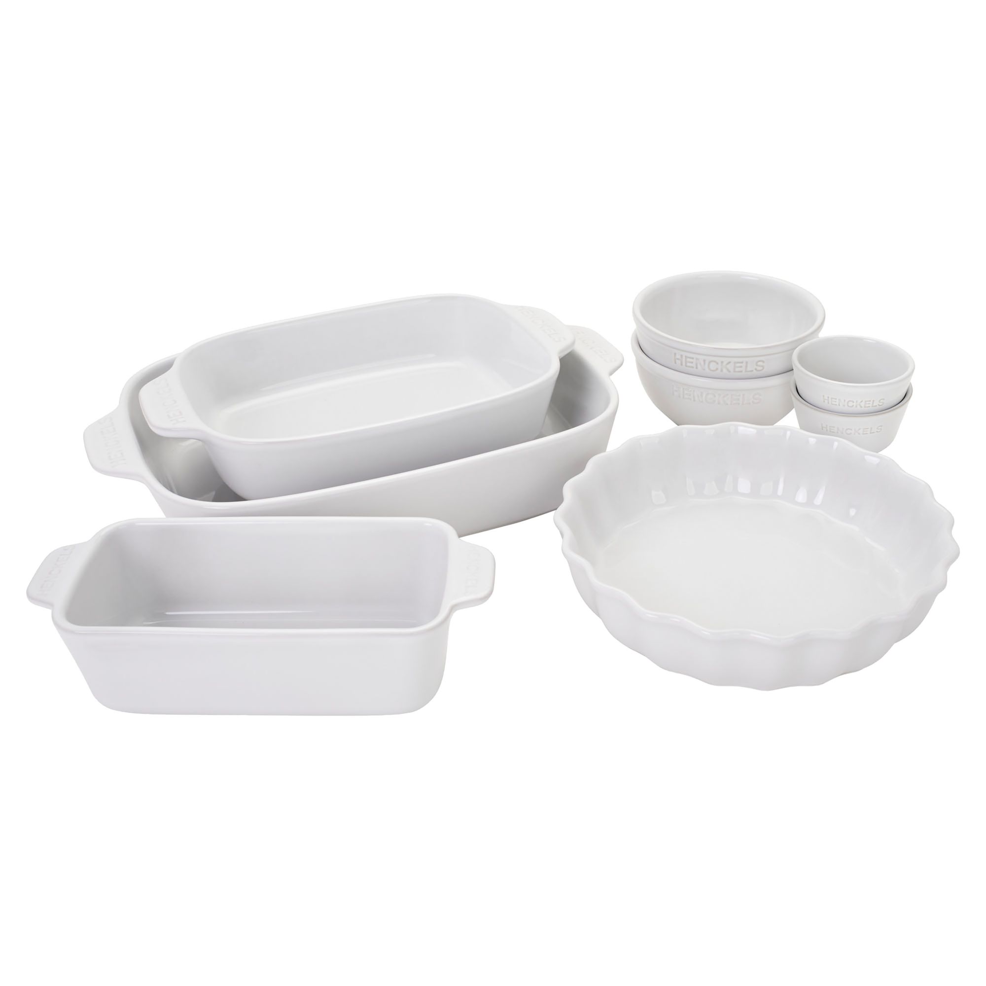 Henckels Ceramic Mixed Baking Dish 8-Piece Set, White