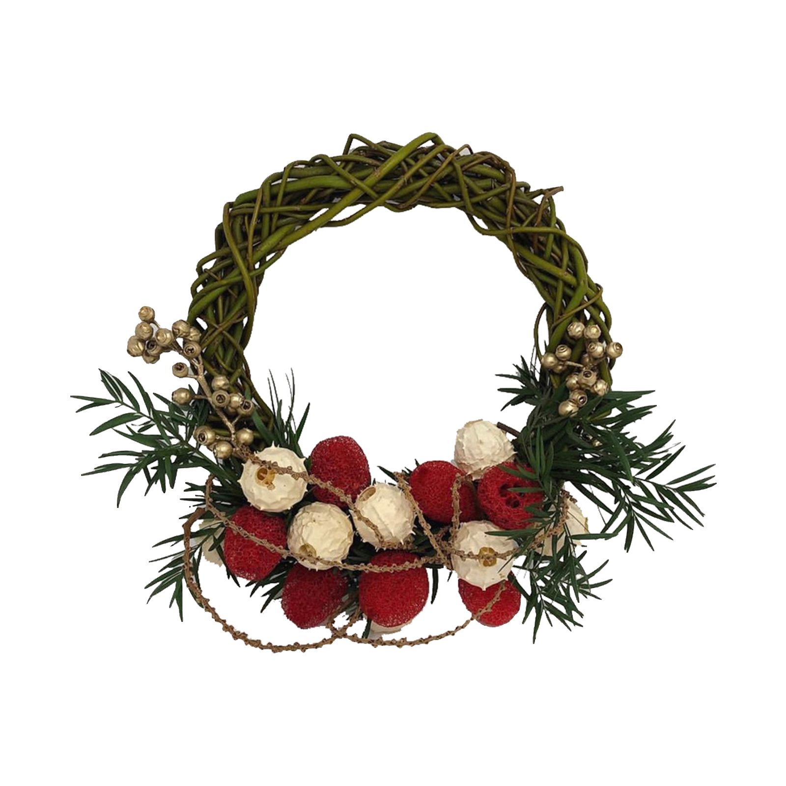 Tropical Golden Berry Wreath, 20&quot;