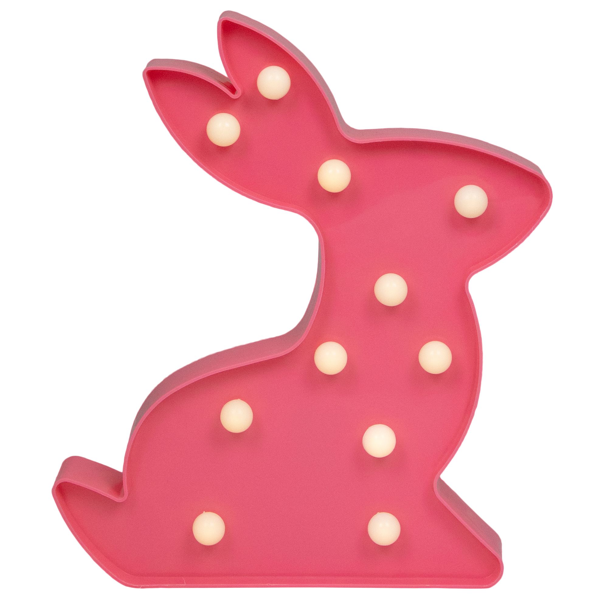 Northlight 9.5&quot; LED Lighted Pink Easter Bunny Marquee Wall Sign
