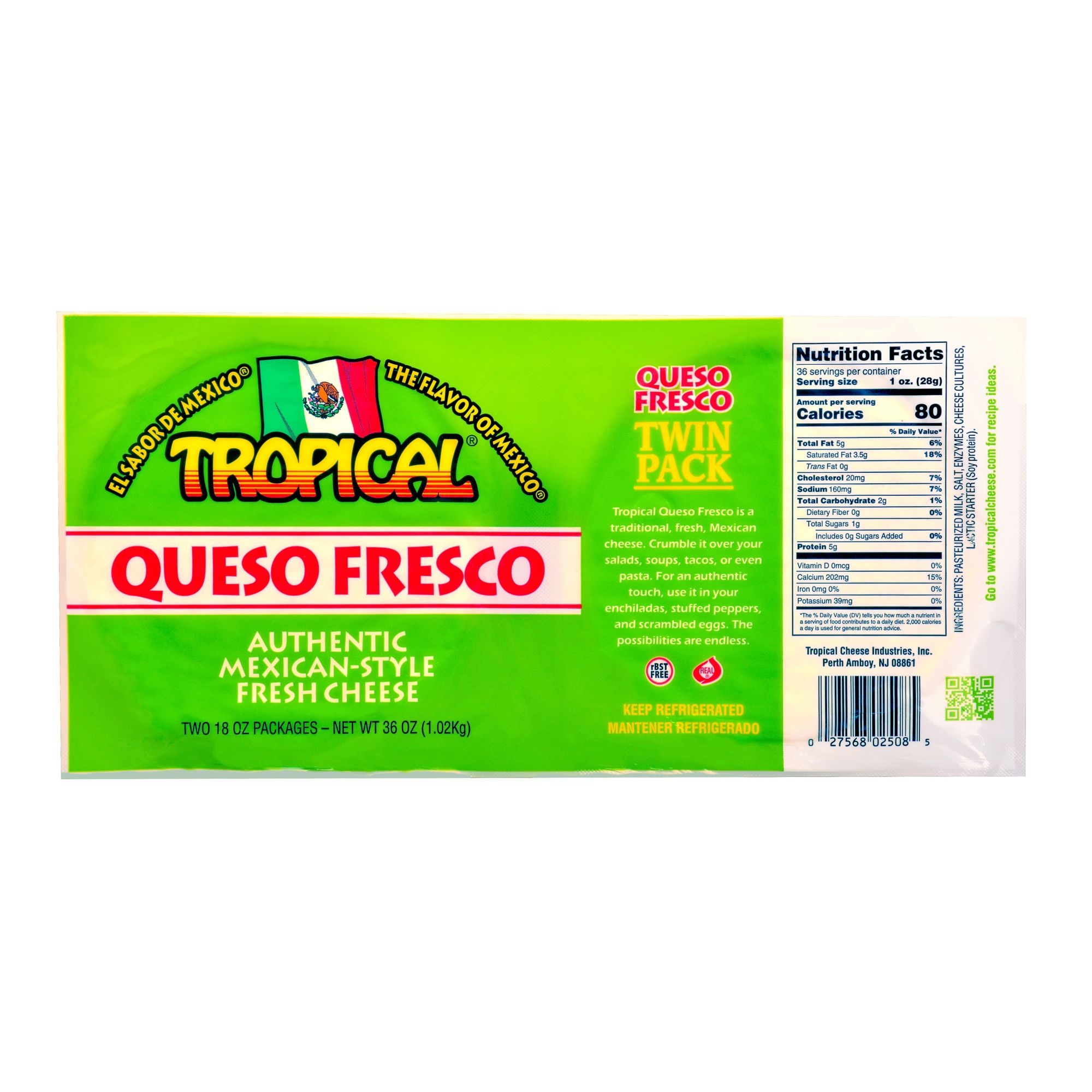 Tropical Cheese, Queso Fresco 12 Oz