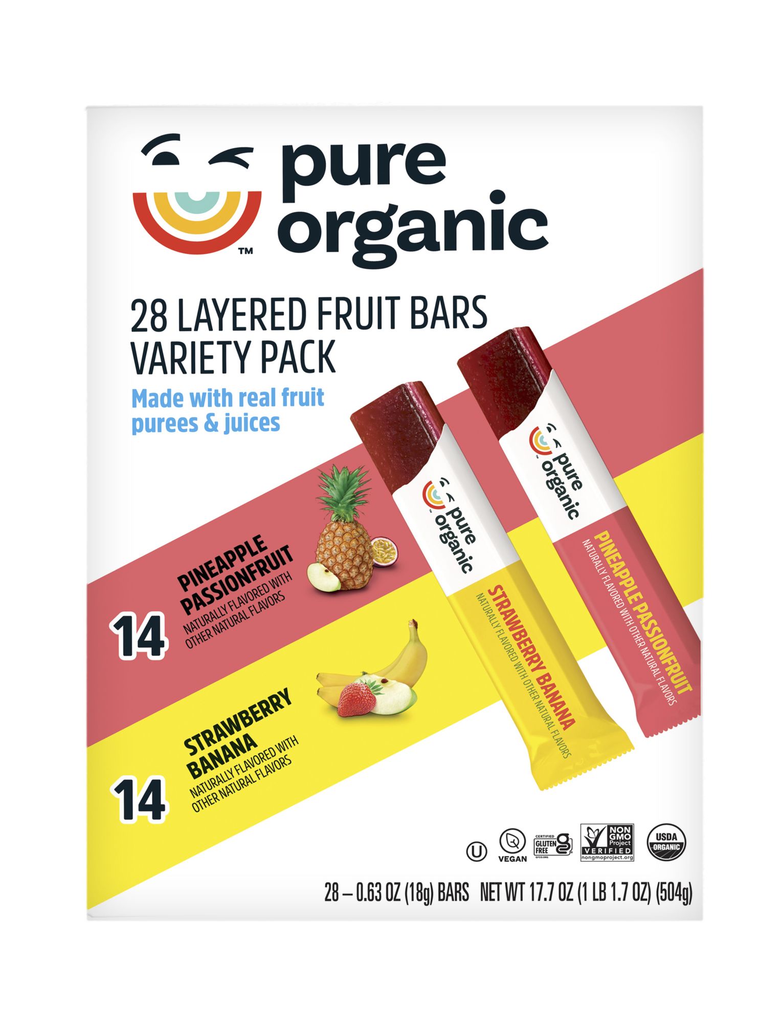 Pure Organic Layered Fruit Bars Variety Pack, 28 pk.