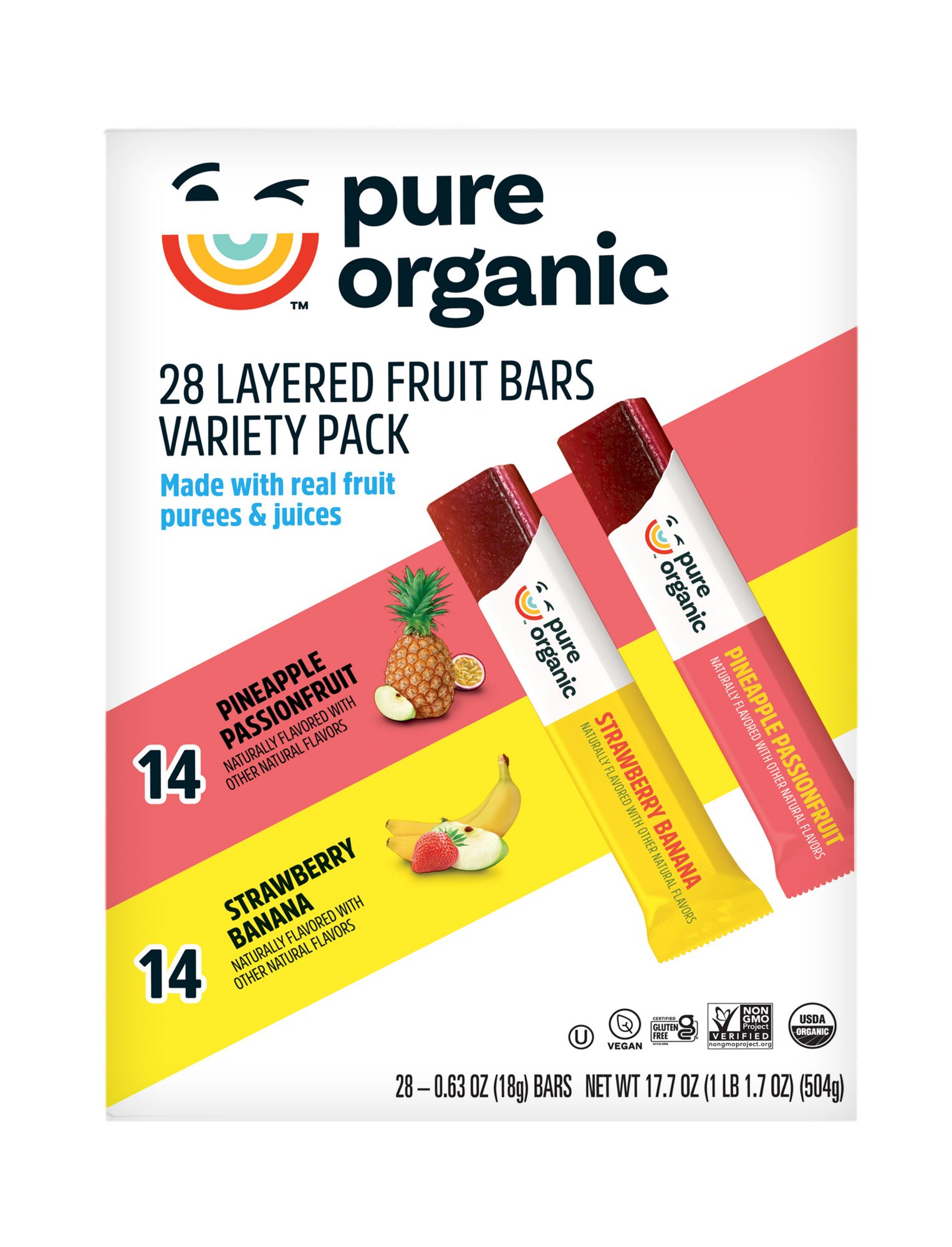 Pure Organic Layered Fruit Bars Variety Pack, 28 pk.