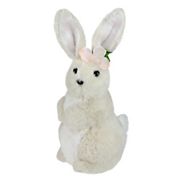 Northlight 11.5&quot; Beige Plush Standing Easter Bunny Rabbit Girl Spring Tabletop Figurine