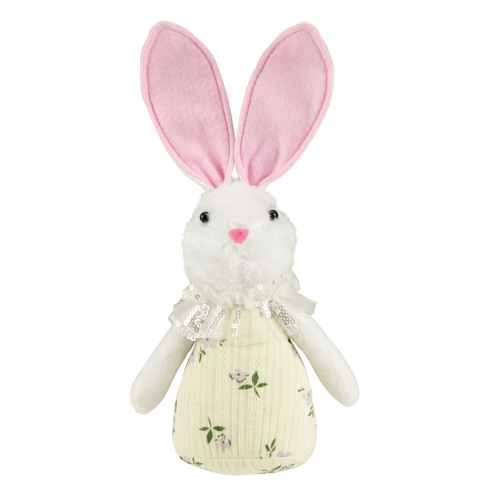 Northlight 11&quot; Yellow Spring Floral Easter Bunny Figure