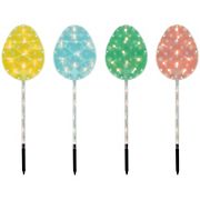 Northlight 4 ct. Pastel Easter Egg Pathway Marker Lawn Stakes - Clear Lights, 4 ct.