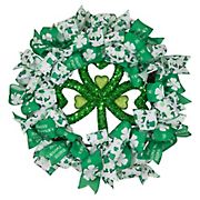 Northlight Shamrocks and Ribbons St. Patrick's Day Wreath, 24&quot;