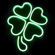Northlight 15&quot; LED Lighted Neon Style Green Shamrock St. Patrick's Day Window Silhouette